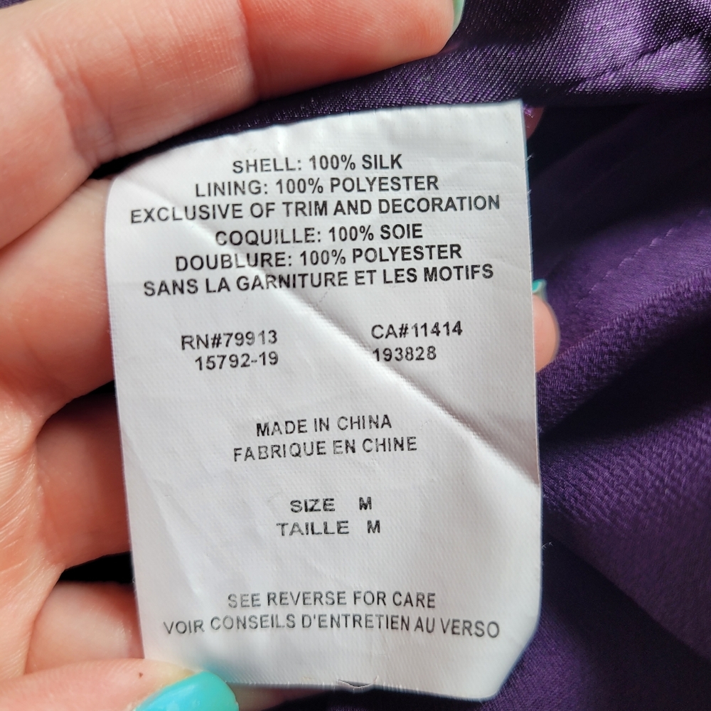 A Pea in the Pod Purple Strapless Silk Dress - Picture 8 of 9